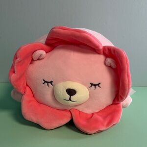Miniso Life Hailey Pink Sleeping Flower Bear Plush Stuffed Animal, Kids Plush